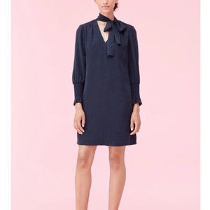 Rebecca Taylor 100% Silk Cheetah Jacquard Dress - Navy - Medium